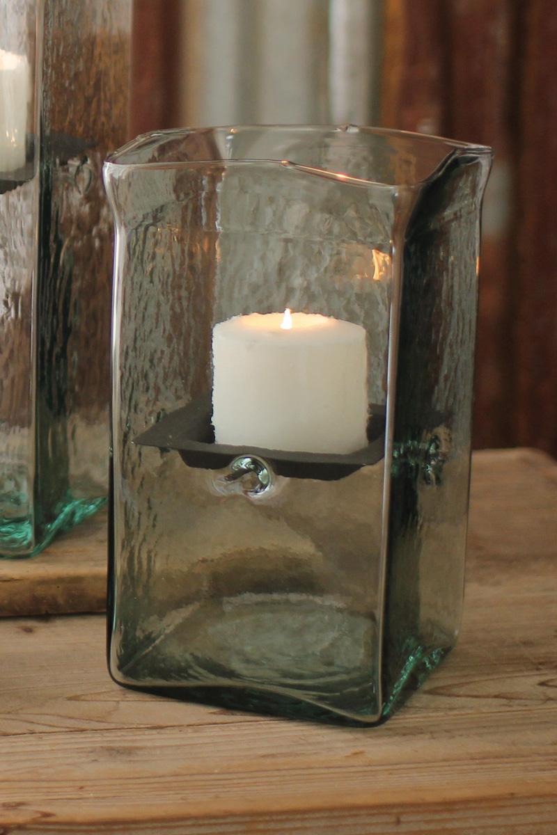 Square Candle Hurricane – Small, Clear