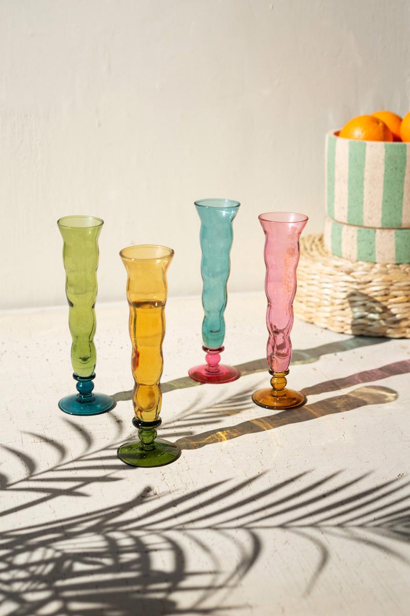 Box of 2 — Set of 4 Trumpet Champagne Glasses