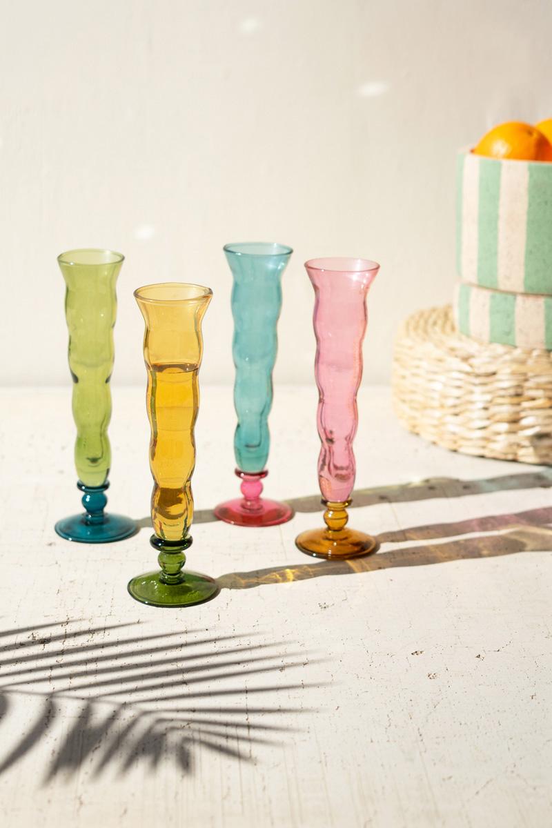 Box of 2 — Set of 4 Trumpet Champagne Glasses