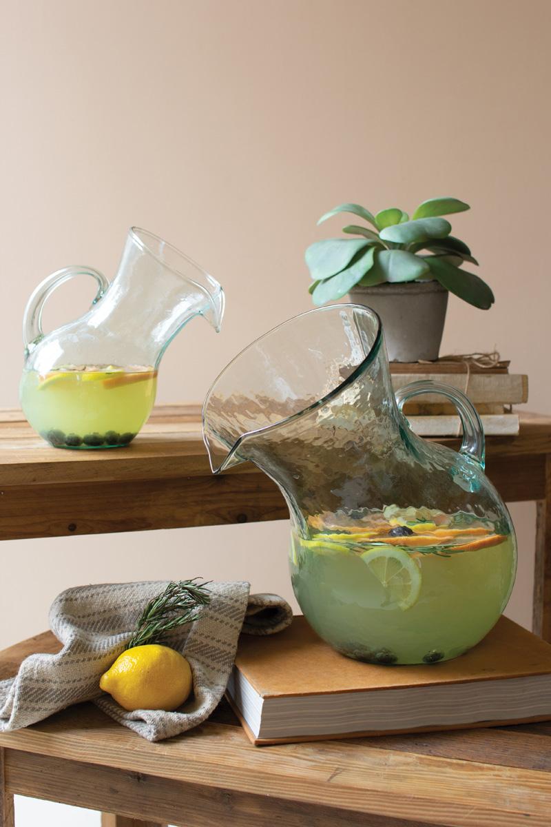 Box of 2 — Large Glass Tilted Pitcher