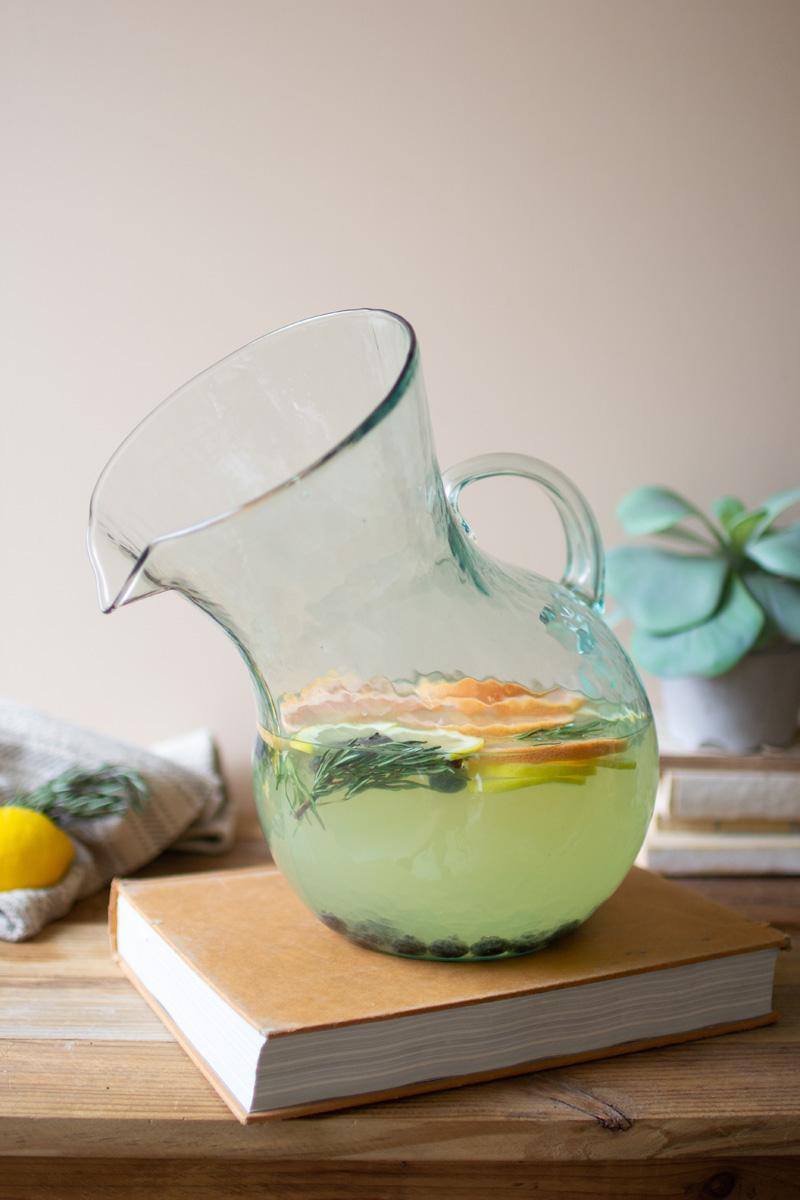 Box of 2 — Large Glass Tilted Pitcher