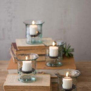 Recycled Glass Mini Votive Cylinder, Clear