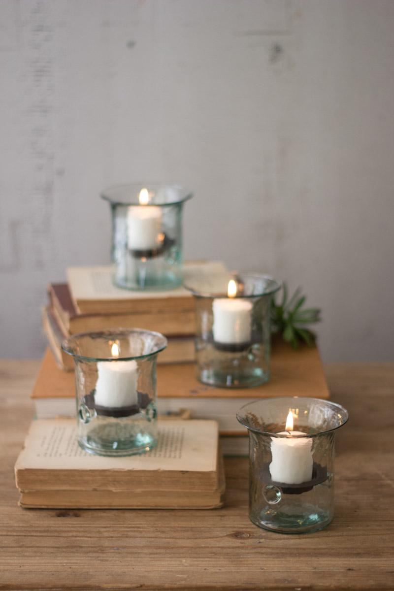 Recycled Glass Mini Votive Cylinder, Clear
