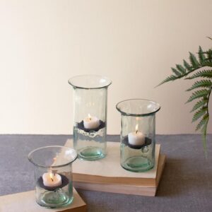 Recycled Glass Votive Cylinders, Clear