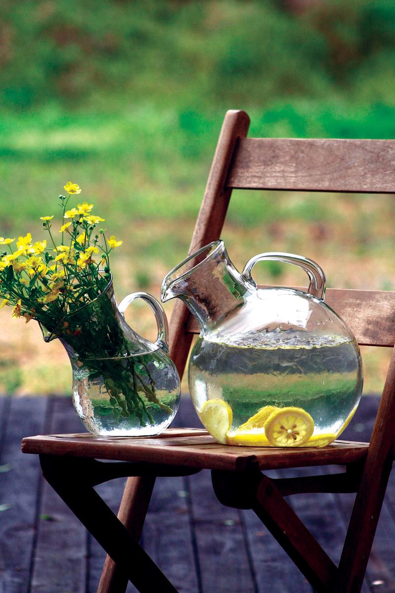 Box of 2 — Small Glass Tilted Pitcher