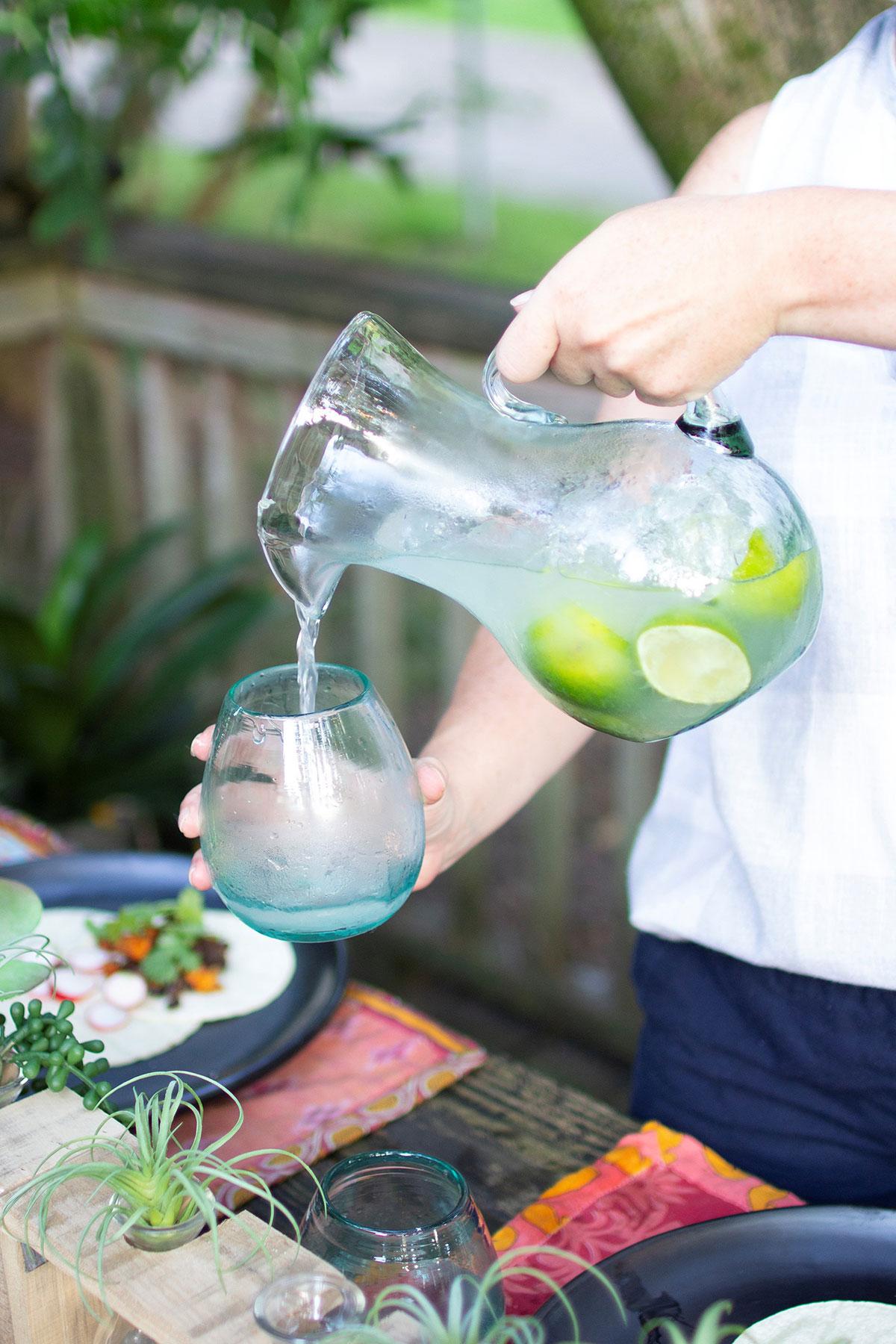 Box of 2 — Small Glass Tilted Pitcher