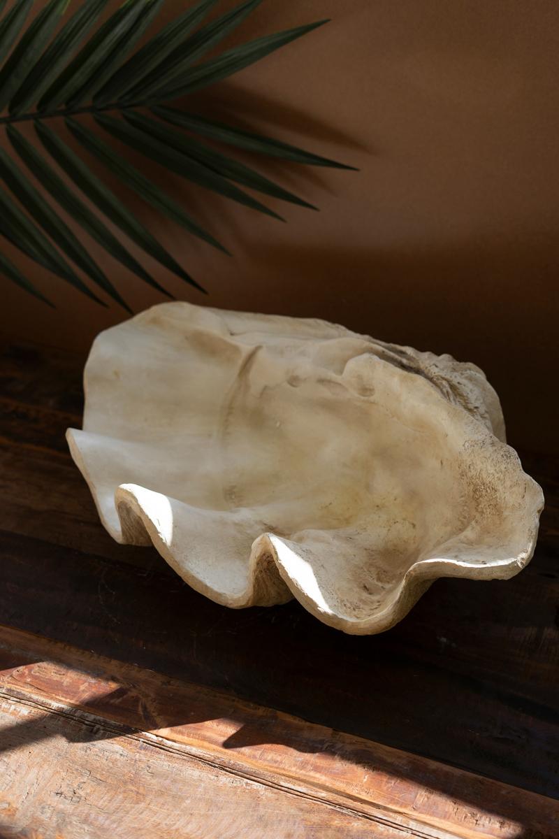 Giant Resin Clam Shell, White