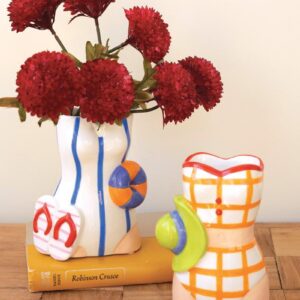 Box of 2 — Set of 2 Ceramic Swimsuit Vases