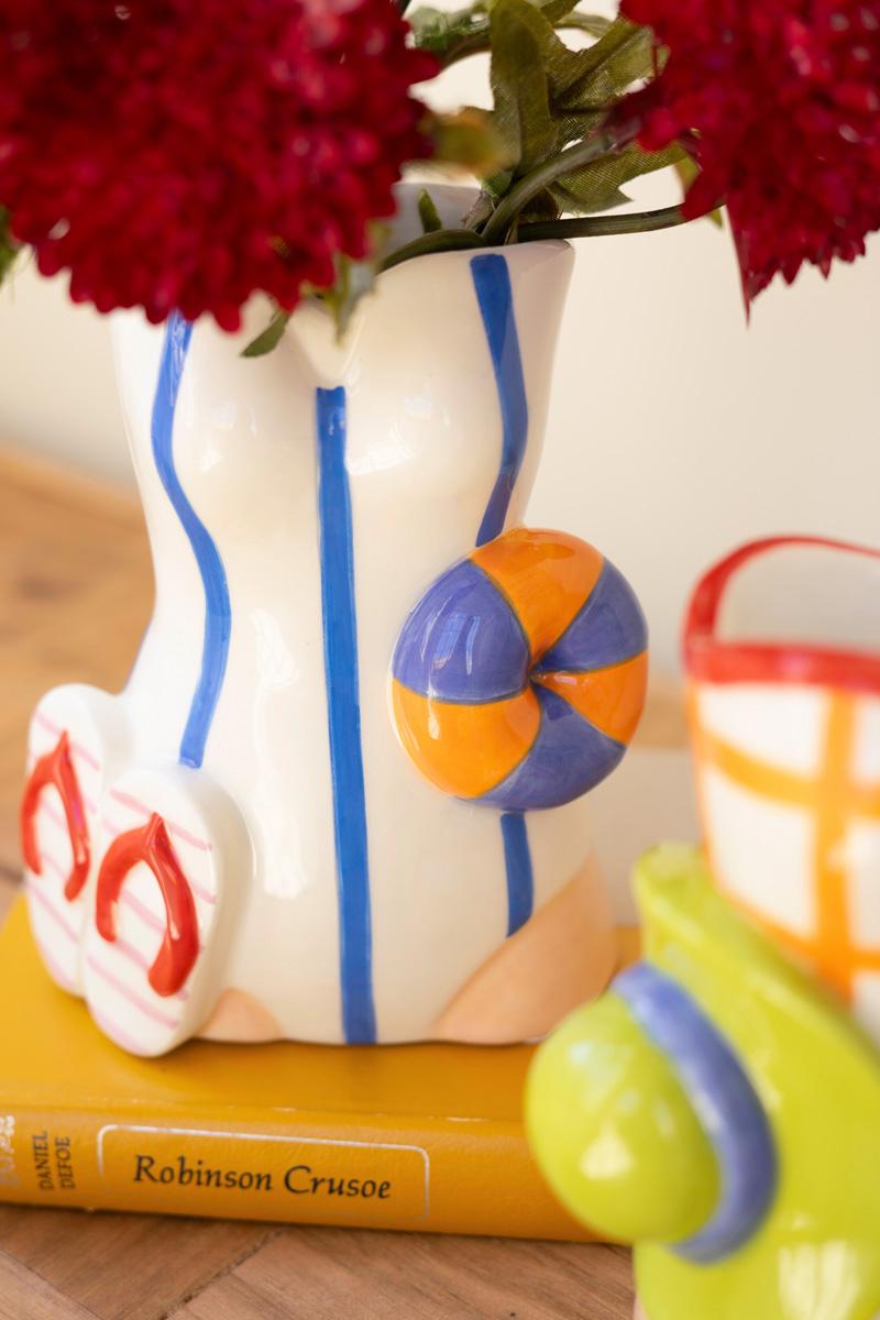 Box of 2 — Set of 2 Ceramic Swimsuit Vases