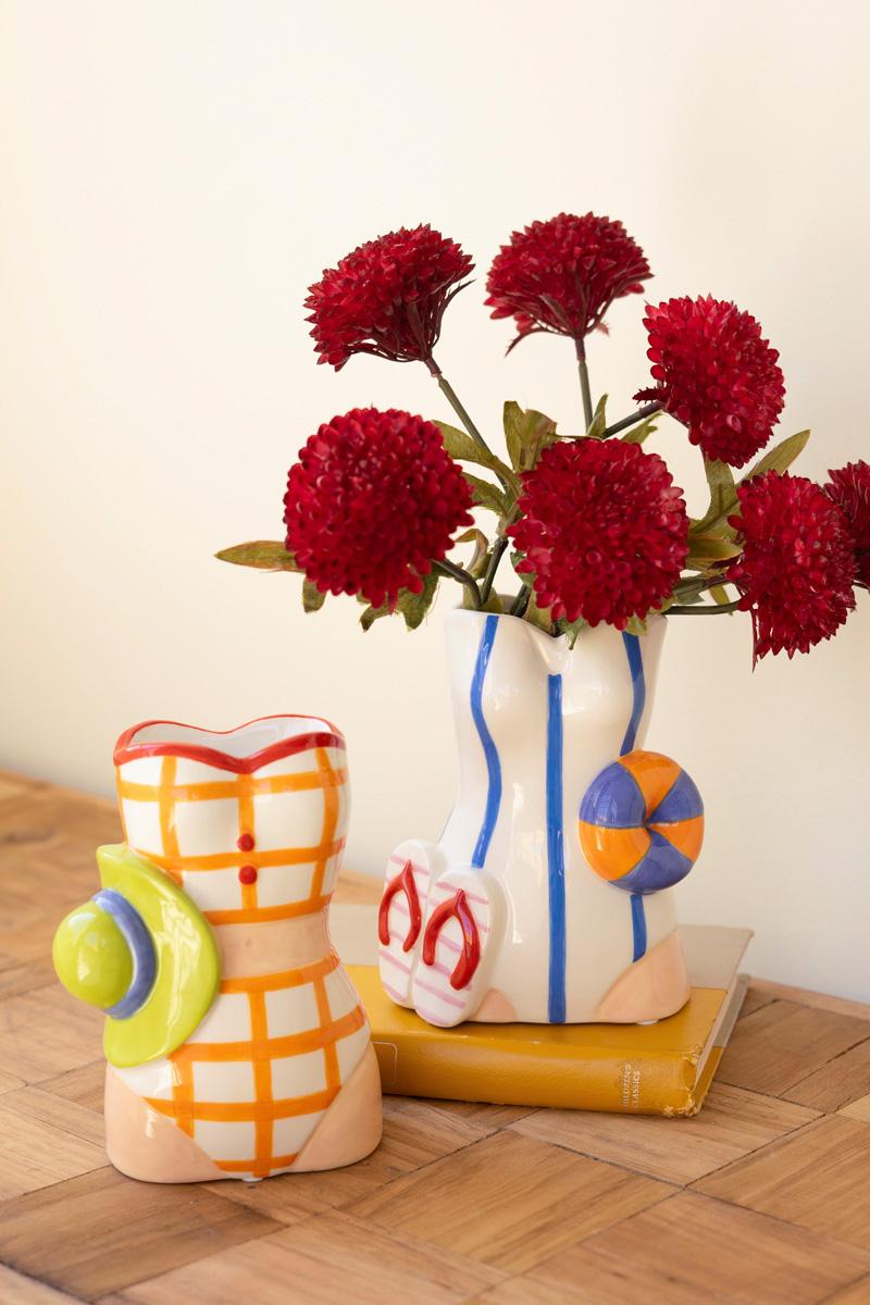Box of 2 — Set of 2 Ceramic Swimsuit Vases