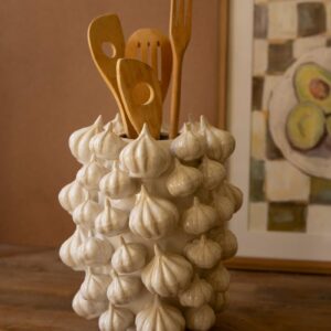 Ceramic Vase – Garlic, White