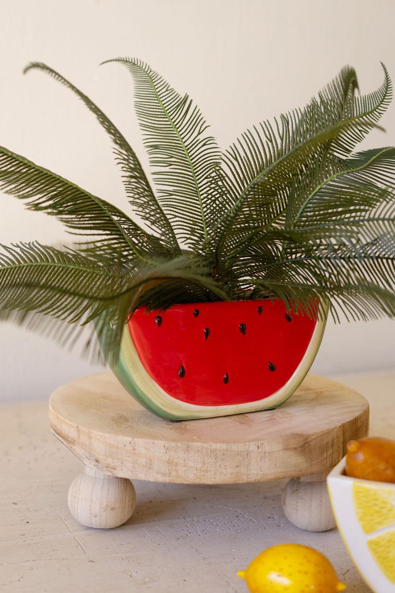 Box of 3 — Ceramic Watermelon Wedge Planter