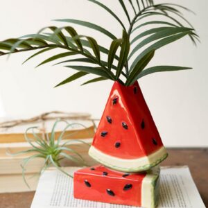 Box of 3 — Ceramic Watermelon Bud Vase