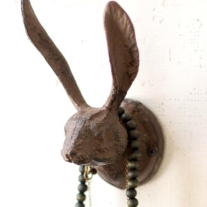 Box of 2 — Rustic Cast Iron Rabbit Wall Hook