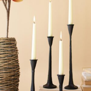 Cast Iron Taper Candle Holders, Black