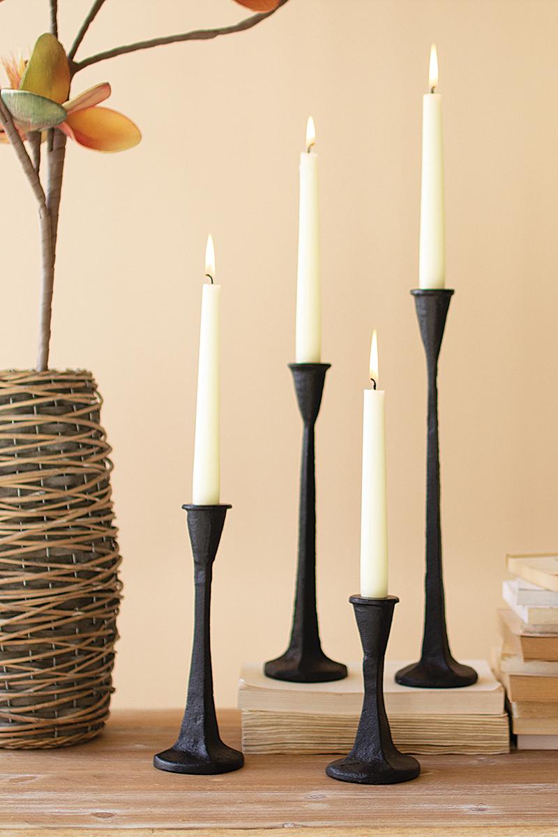 Cast Iron Taper Candle Holders, Black