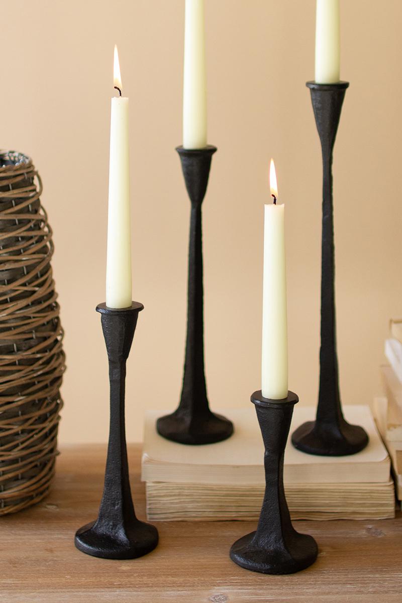 Cast Iron Taper Candle Holders, Black