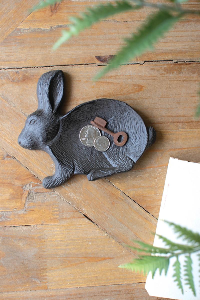 Box of 6 — Cast Iron Easter Rabbit Trinket Tray