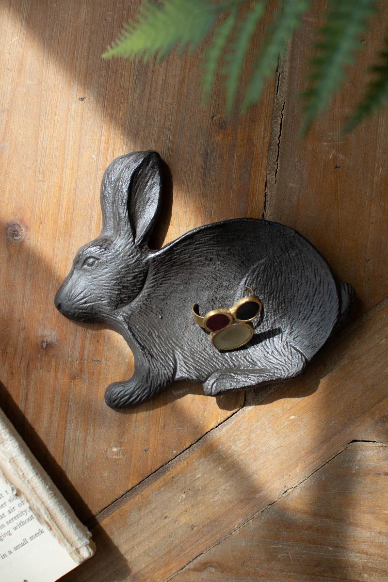 Box of 6 — Cast Iron Easter Rabbit Trinket Tray