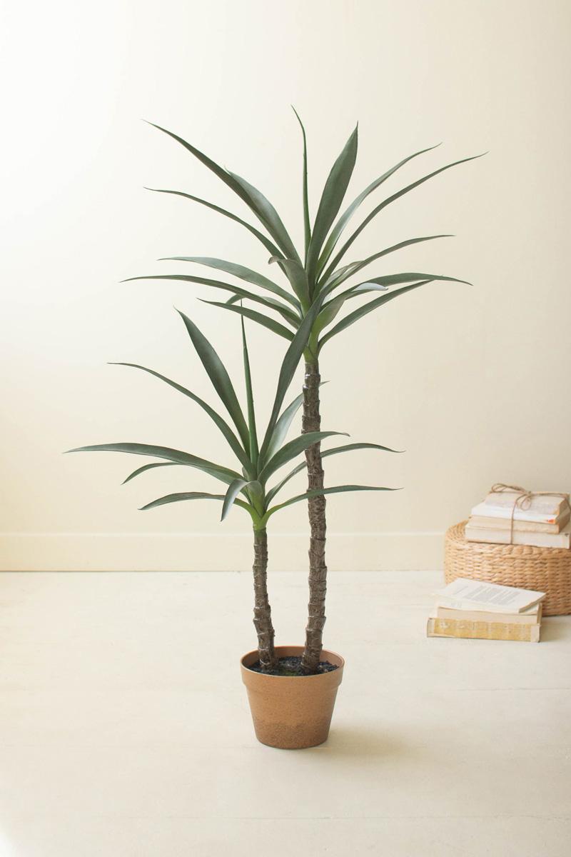 Artificial Heneken Plant With Faux Terracotta Pot, Green