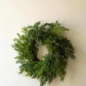 Artificial Cedar Wreath – 16″D, Green