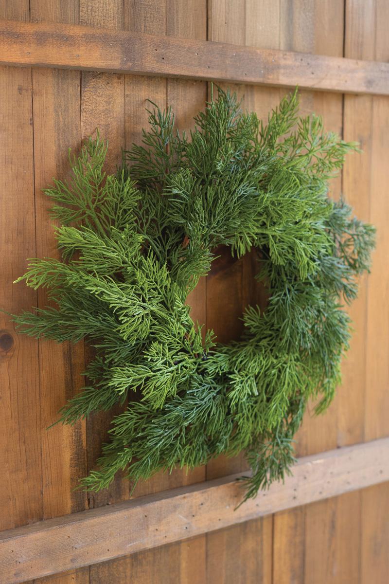 Artificial Cedar Wreath – 16″D, Green