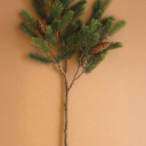 Artificial Fir Spray With Pine Cones, Green