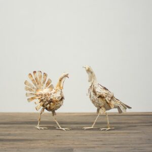 Antique White Metal Turkeys