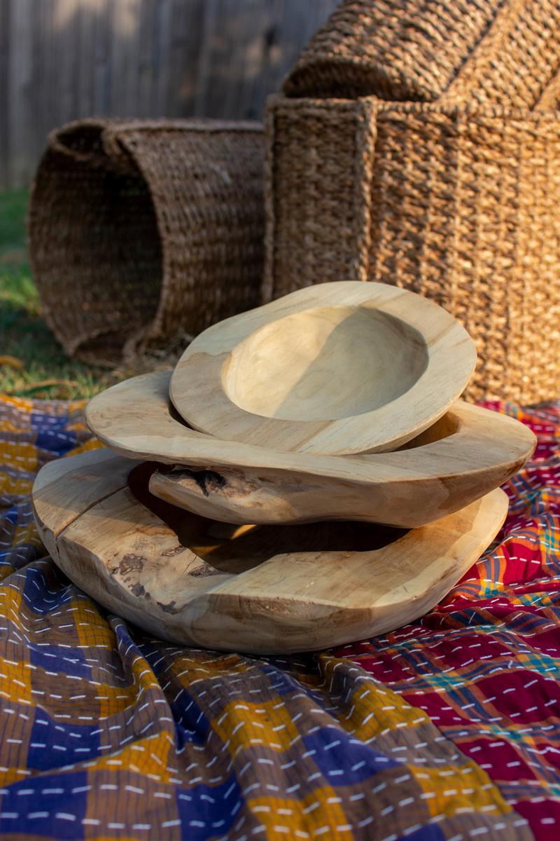 Rustic Teakwod Bowls