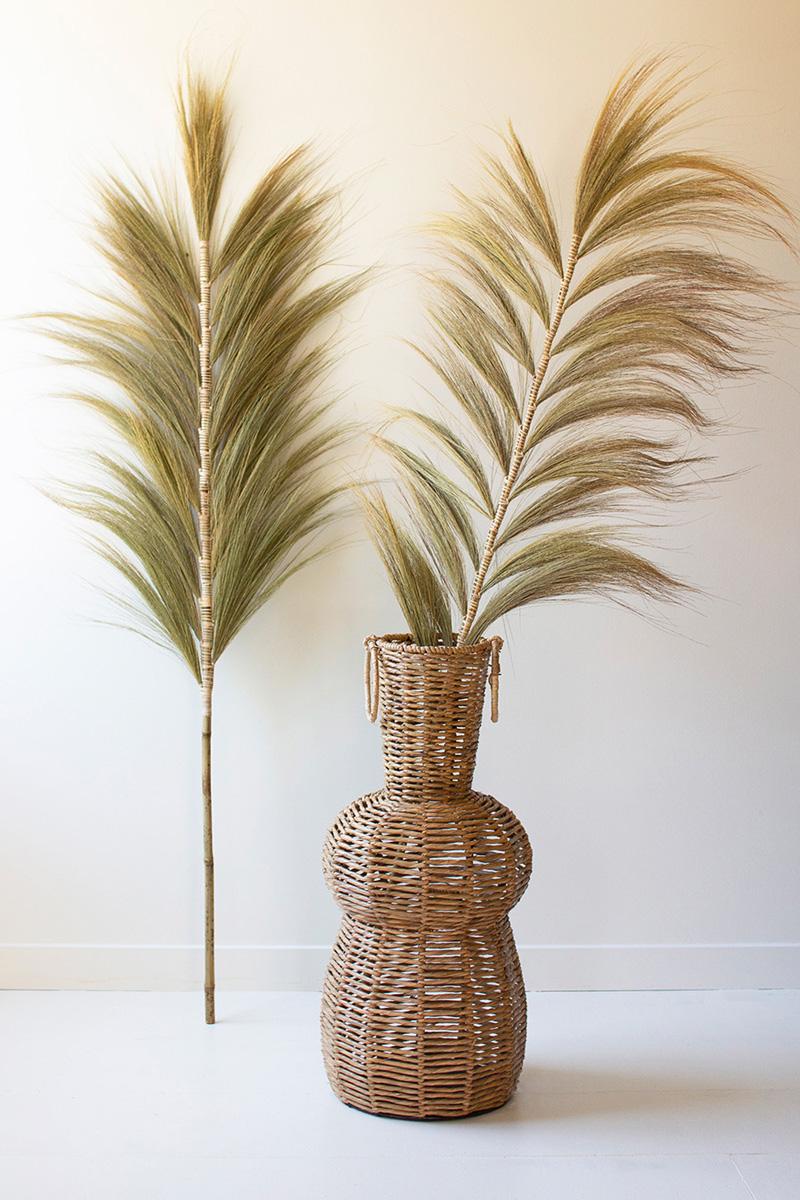 Decorative Fan Palms With Bamboo Stems