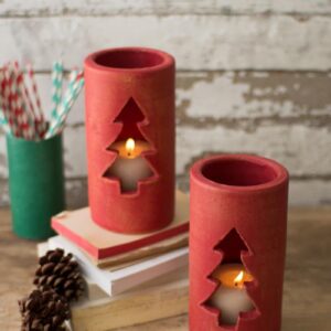 Red Clay Christmas Tree Luminary