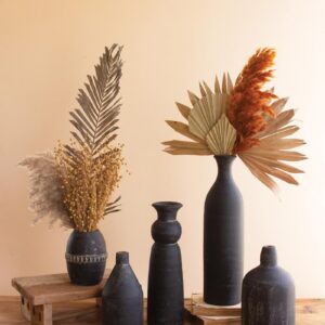 Modern Black Clay Vases