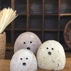 Box of 2 — Set of 3 Tabletop River Rock Ghosts