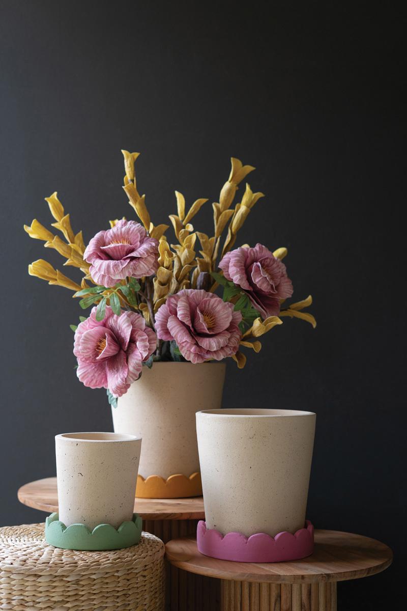 Scalloped Clay Planters