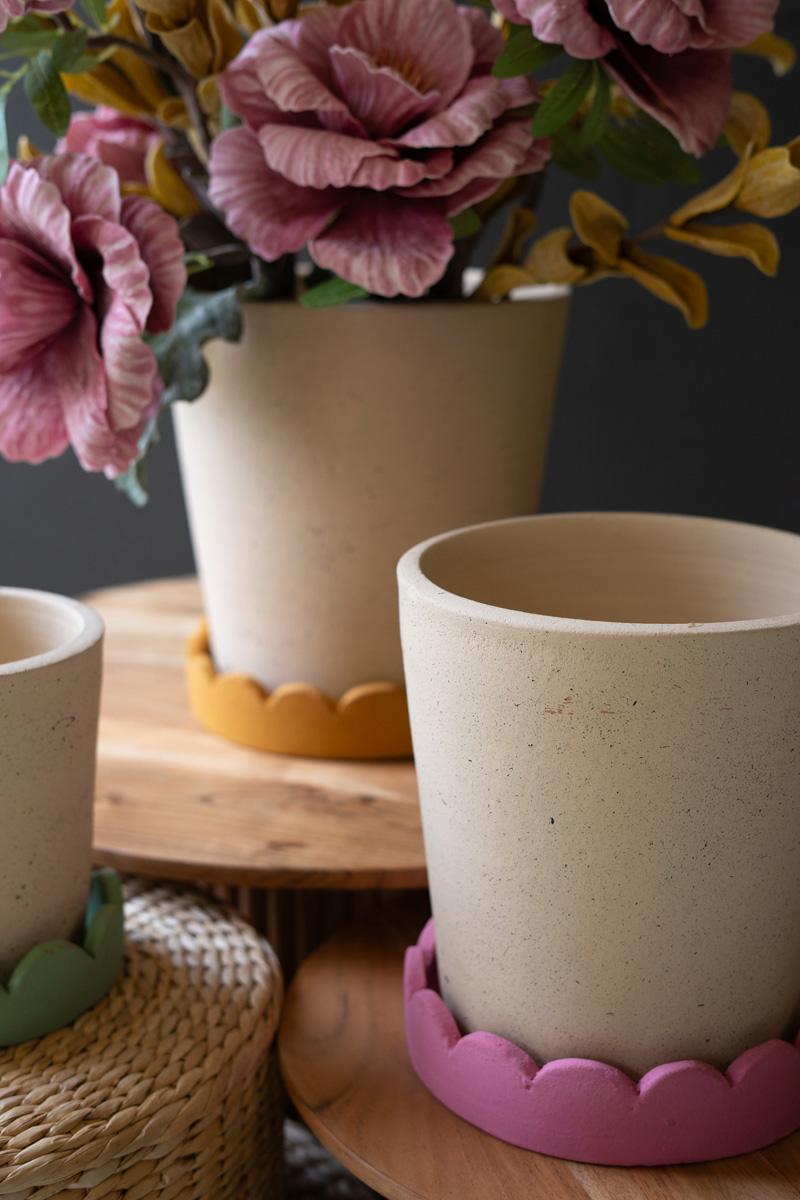 Scalloped Clay Planters