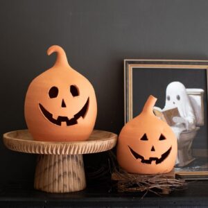 Terracotta Clay Jack-O-Lanterns, Orange