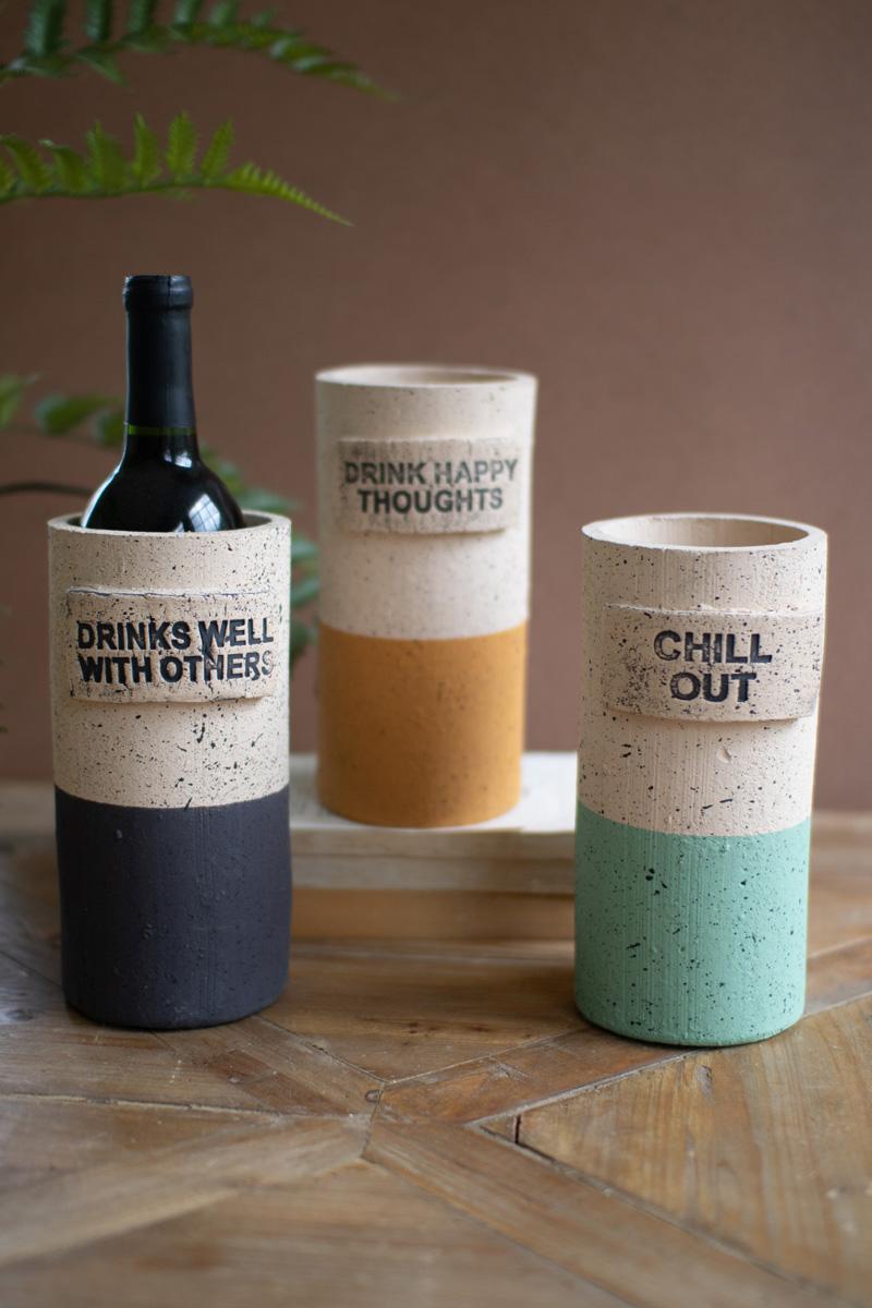 Box of 2 — Set of 3 Dipped Terracotta Wine Coolers