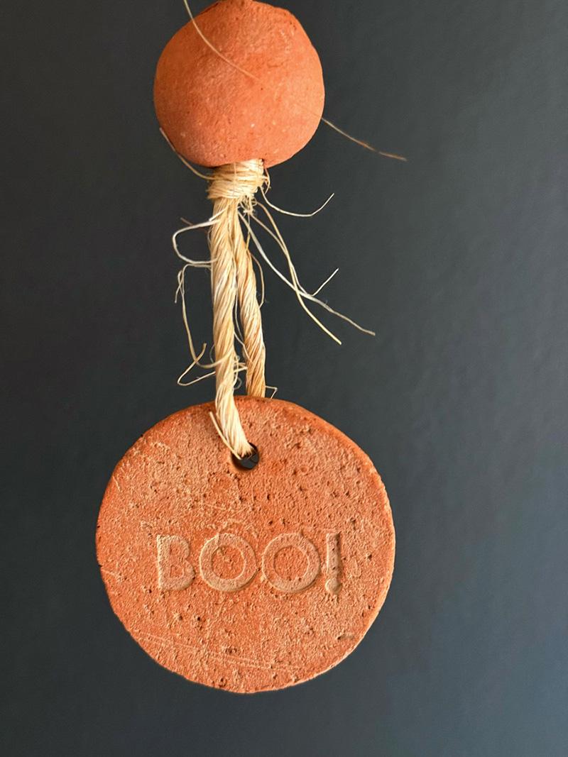 Box of 2 — Set of 2 Clay Hanging Ghost Chimes
