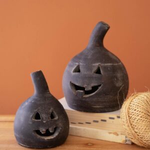 Small Clay Jack-O-Lanterns – Black