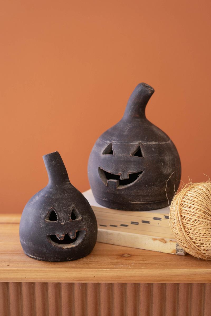 Small Clay Jack-O-Lanterns – Black
