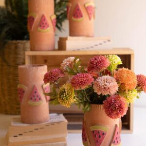 Tall Clay Watermelon Vase