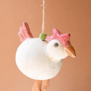 Box of 2 — Hanging Clay Chicken Chime