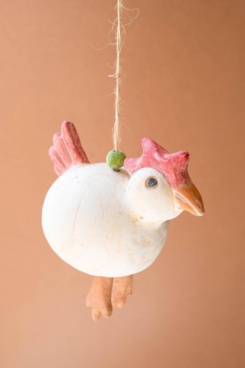 Box of 2 — Hanging Clay Chicken Chime