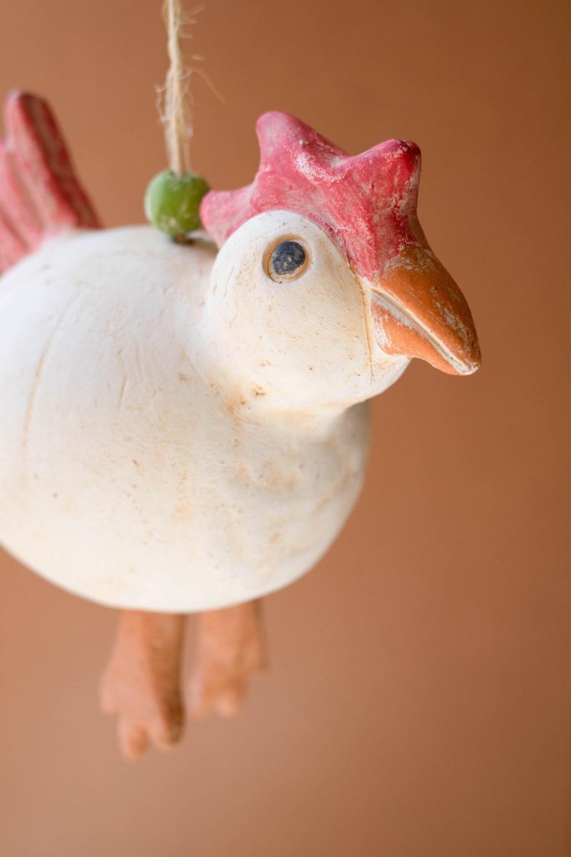Box of 2 — Hanging Clay Chicken Chime