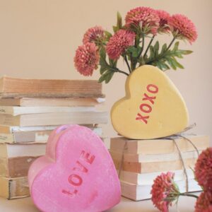Clay Valentine Heart Vases