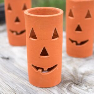 Tall Terracotta Jack-O-Lantern, Orange