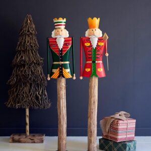 Painted Metal And Wood Nutcrackers