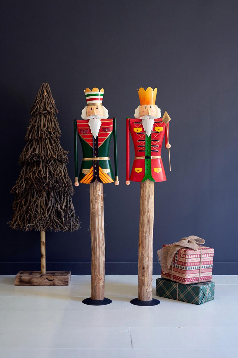 Painted Metal And Wood Nutcrackers