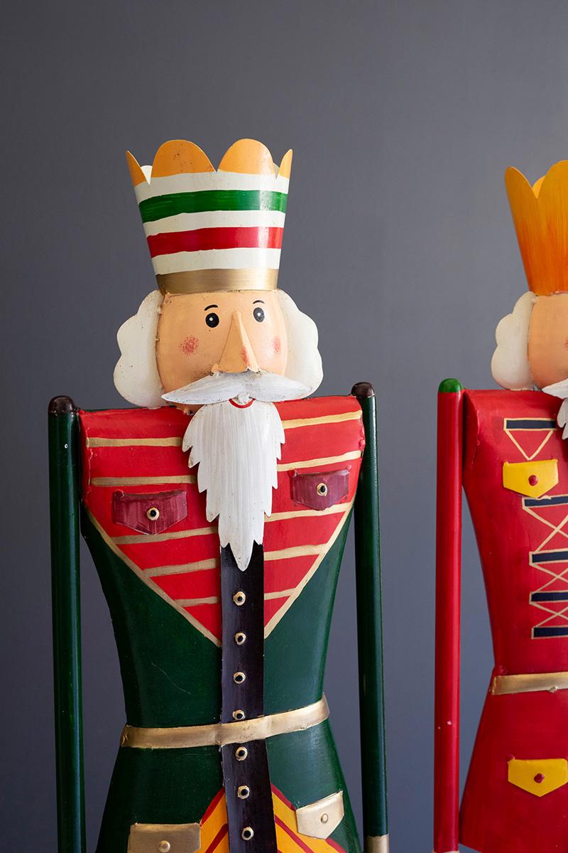 Painted Metal And Wood Nutcrackers