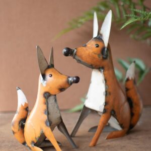 Box of 2 — Set of 2 Recycled Iron Foxes